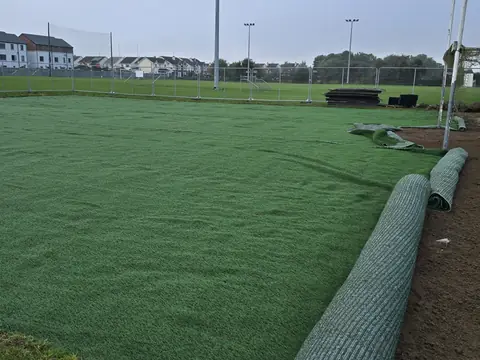 The Eco Pitch carpet laid at Lakeview, with a roll still to go down